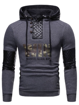 Imprimir Pullover Color Block Hoodies Masculinos