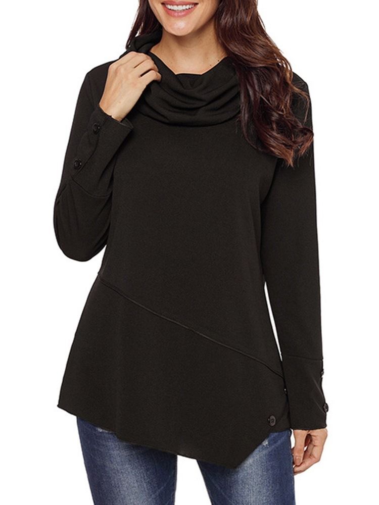 Moletom Com Capuz Feminino Liso Regular De Comprimento Médio