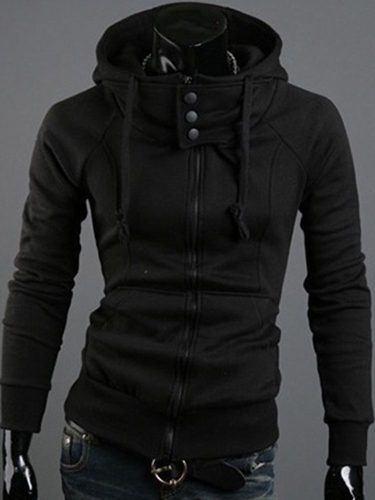 Moletom Com Capuz Zip Up Slim Masculino