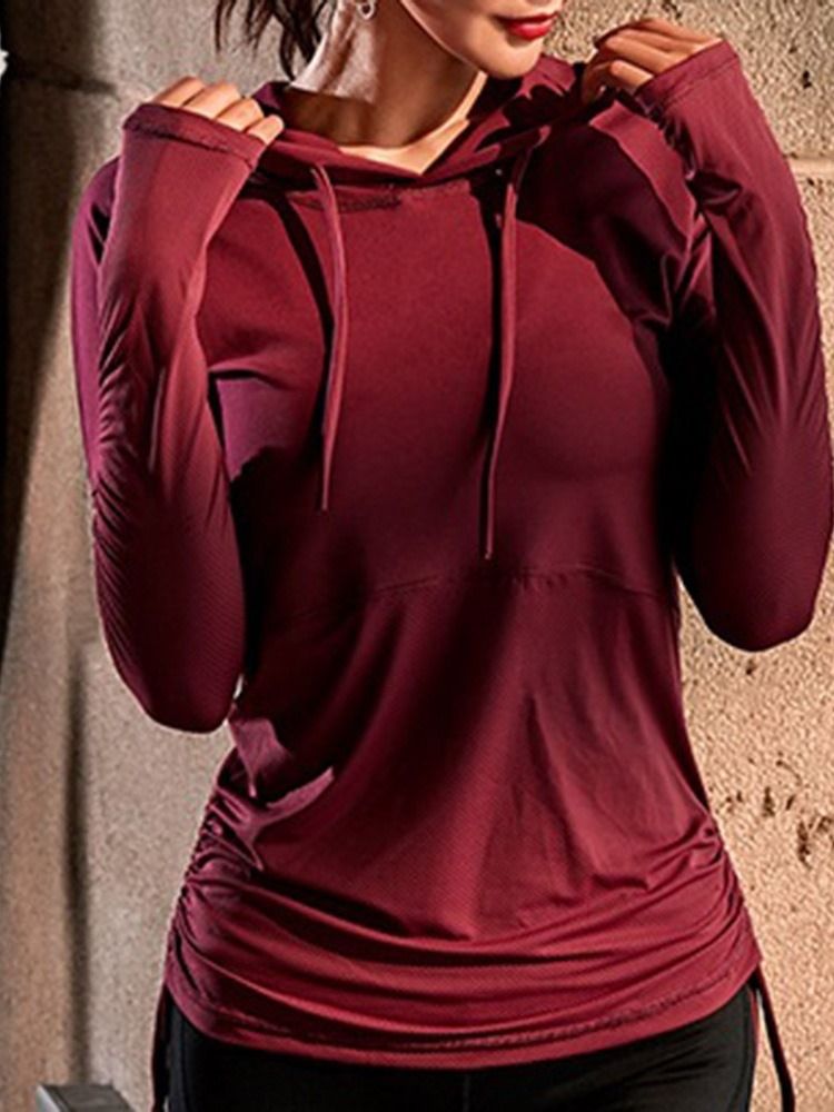 Moletom Esportivo Liso Feminino Com Capuz