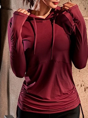 Moletom Esportivo Liso Feminino Com Capuz