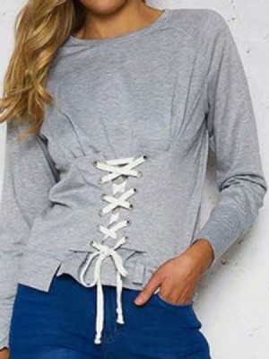 Moletom Feminino Simples Regular Padrão Com Mangas De Nove Pontos Com Capuz