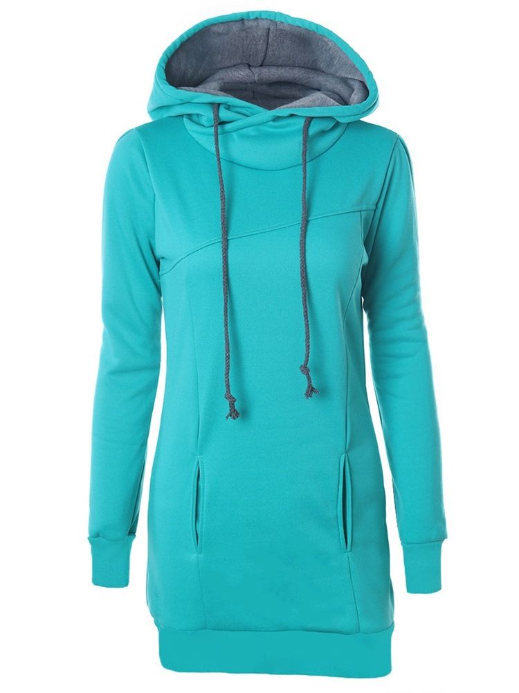 Moletom Simples Regular De Comprimento Médio Feminino