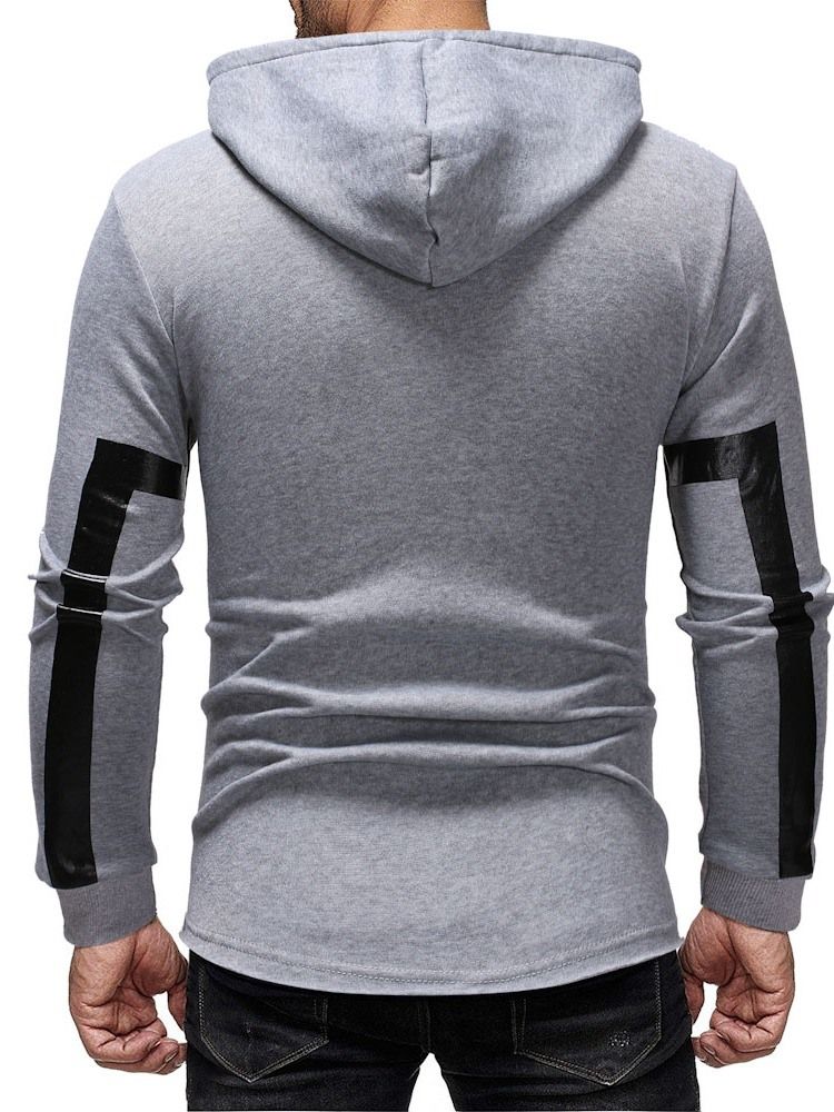Patchwork Color Block Pullover Moletom Com Capuz Masculino