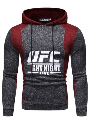 Patchwork Letter Pullover Moletons Slim Masculino