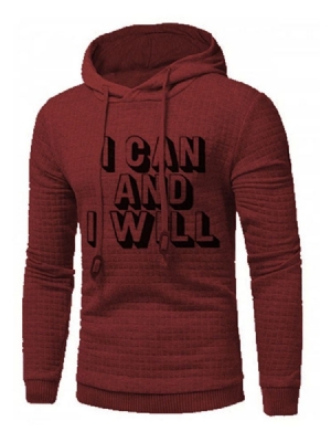 Pullover Imprimir Carta Com Capuz Moletons Slim Masculino