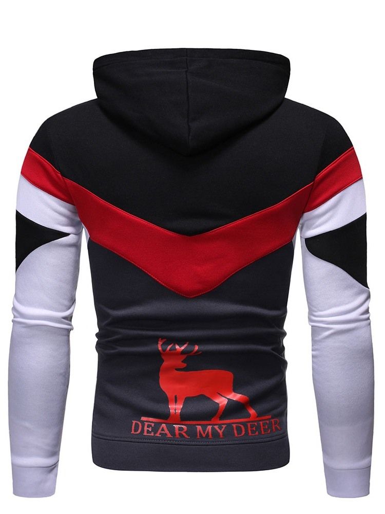 Pulôver Colorido Com Estampa De Pulôver Com Capuz Masculino