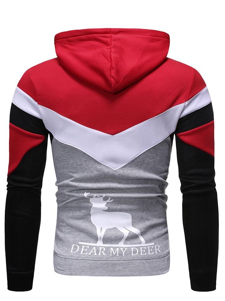 Pulôver Colorido Com Estampa De Pulôver Com Capuz Masculino