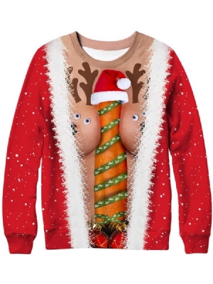 Pulôver Masculino Espesso Desenho Animado De Natal Com Capuzes Europeus