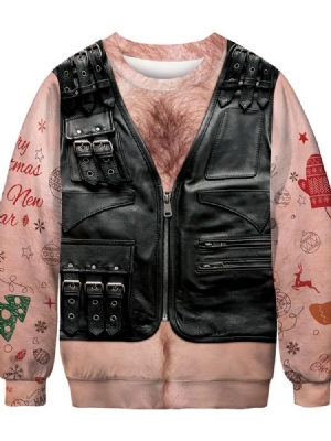 Pulôver De Natal Com Estampa De Gola Redonda Grossa Moda Capuzes Masculinos