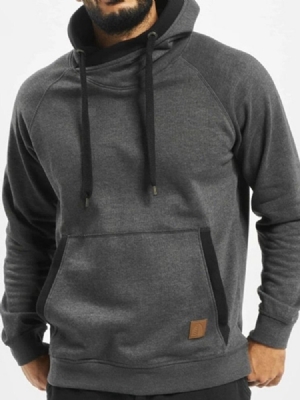 Pulôver Thick Patchwork Casual Masculino Hoodies Slim