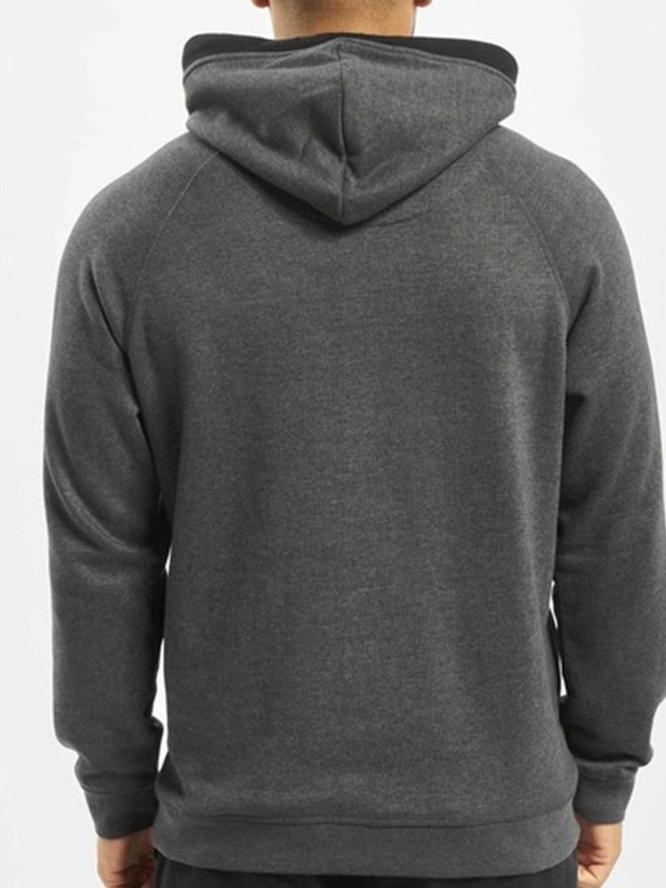 Pulôver Thick Patchwork Casual Masculino Hoodies Slim