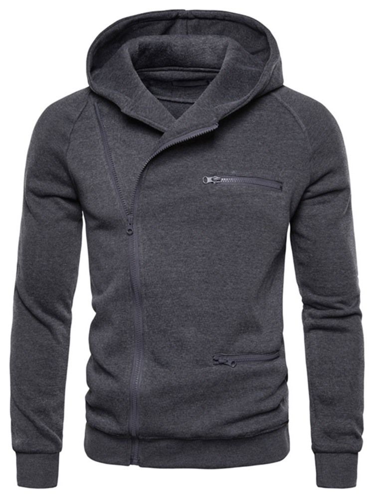 Zíper Liso Cardigan Casacos Magros Masculinos