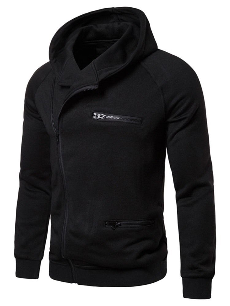 Zíper Liso Cardigan Casacos Magros Masculinos