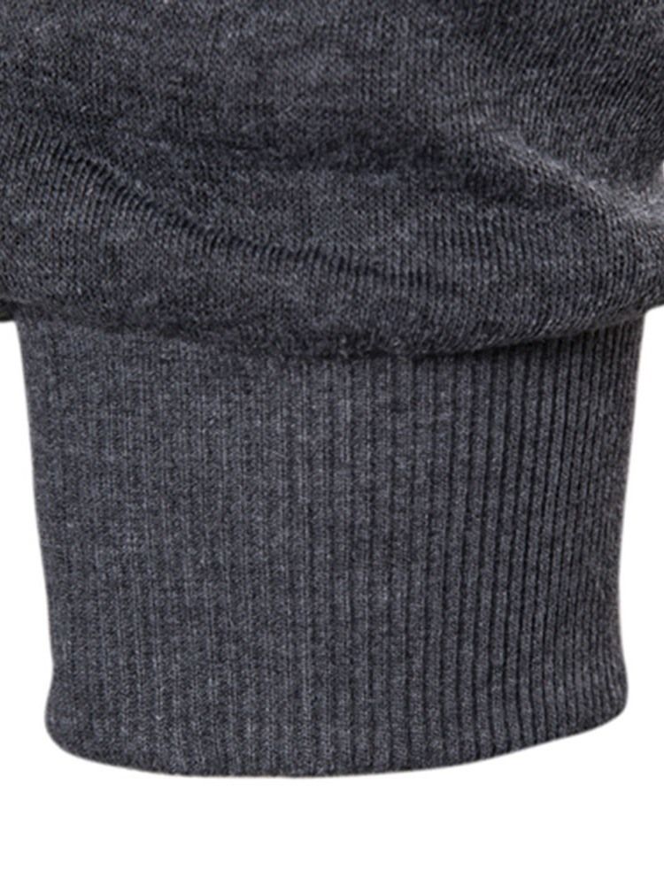 Zíper Liso Cardigan Casacos Magros Masculinos