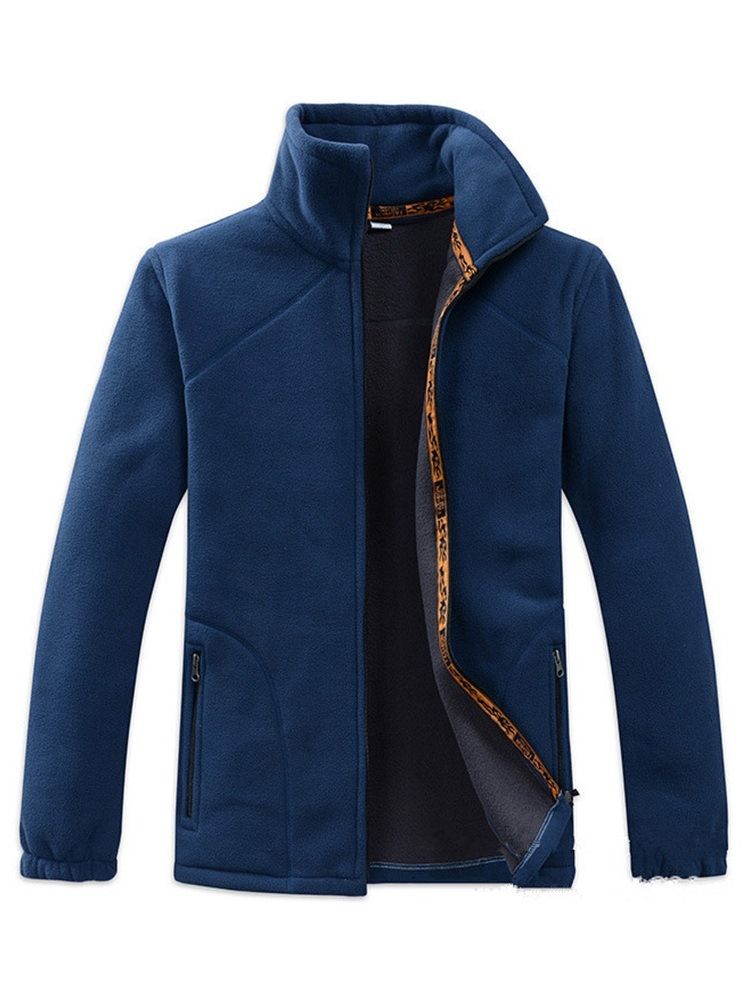 Zíper Simples Colarinho Masculino Casuais Hoodies Soltos