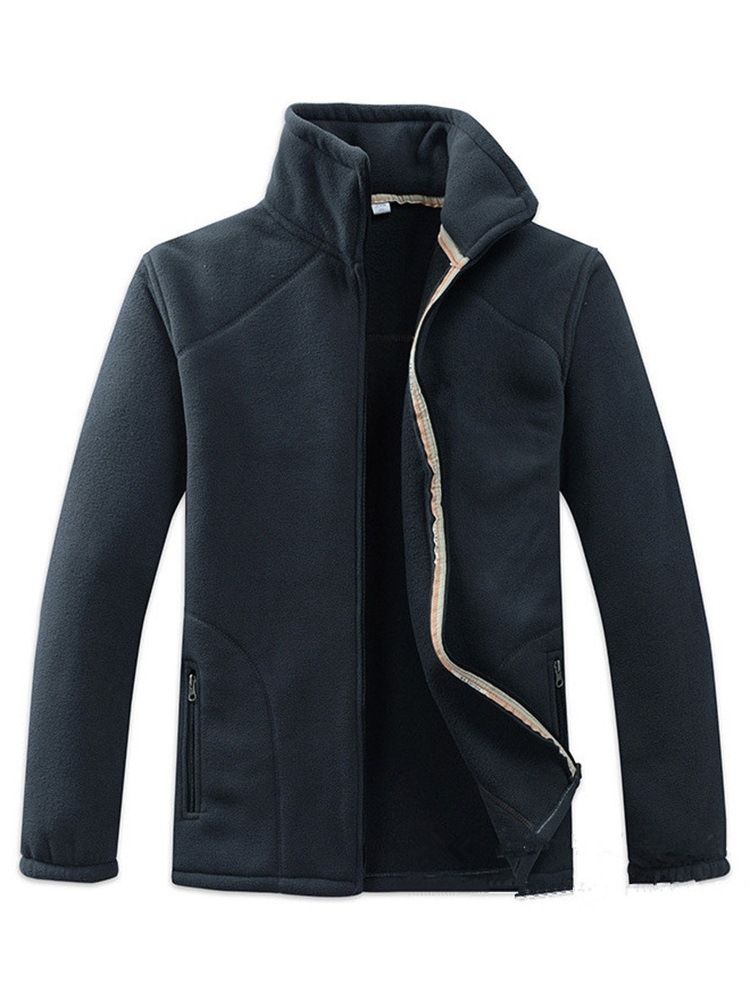 Zíper Simples Colarinho Masculino Casuais Hoodies Soltos
