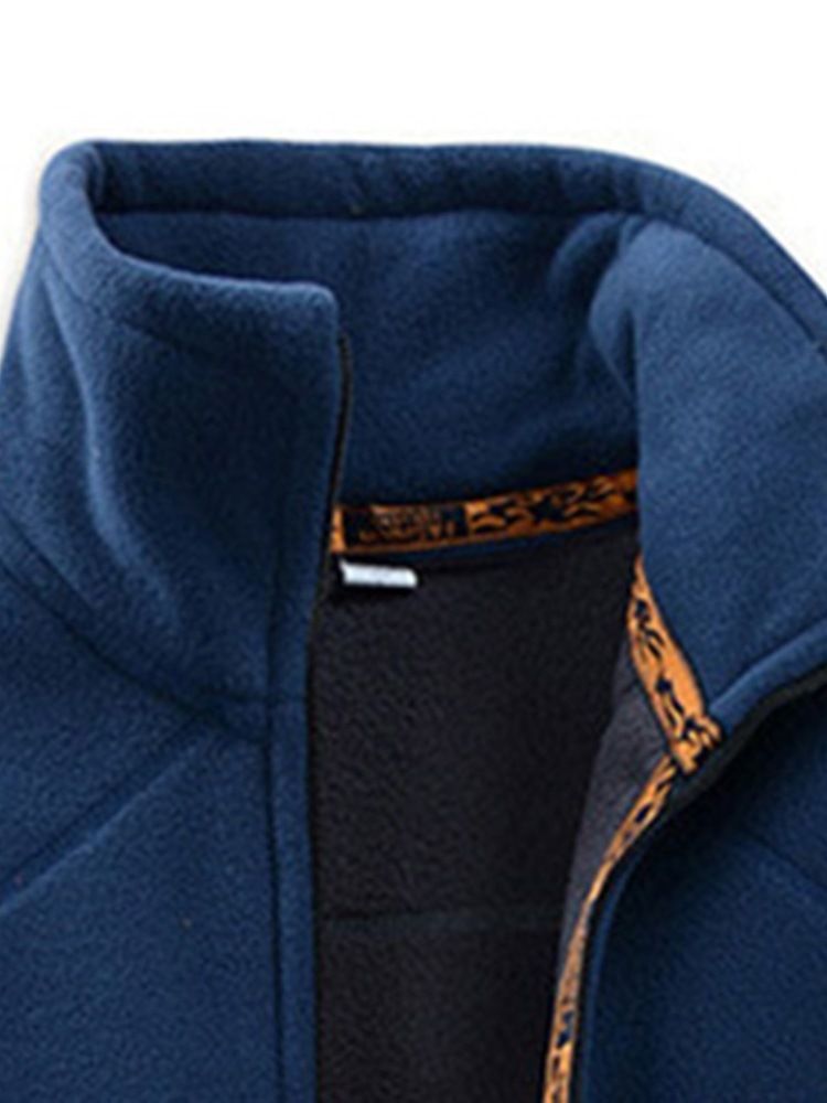 Zíper Simples Colarinho Masculino Casuais Hoodies Soltos