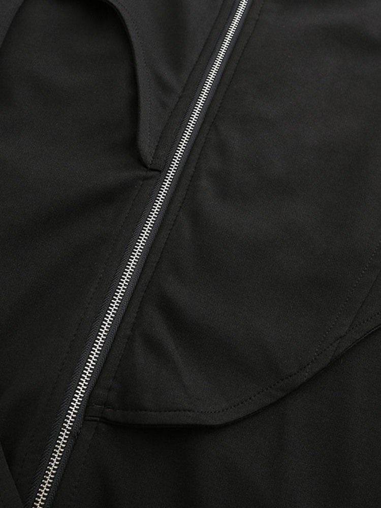 Zipper Cardigan Liso Masculino Hoodies Slim