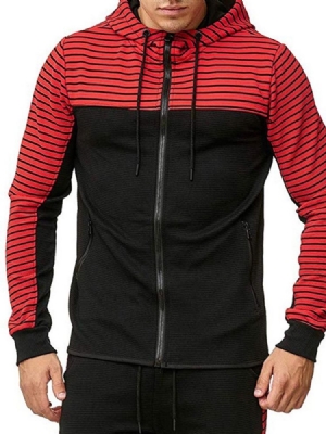 Zipper Stripe Cardigan Casacos Casacos Com Capuzes Masculinos