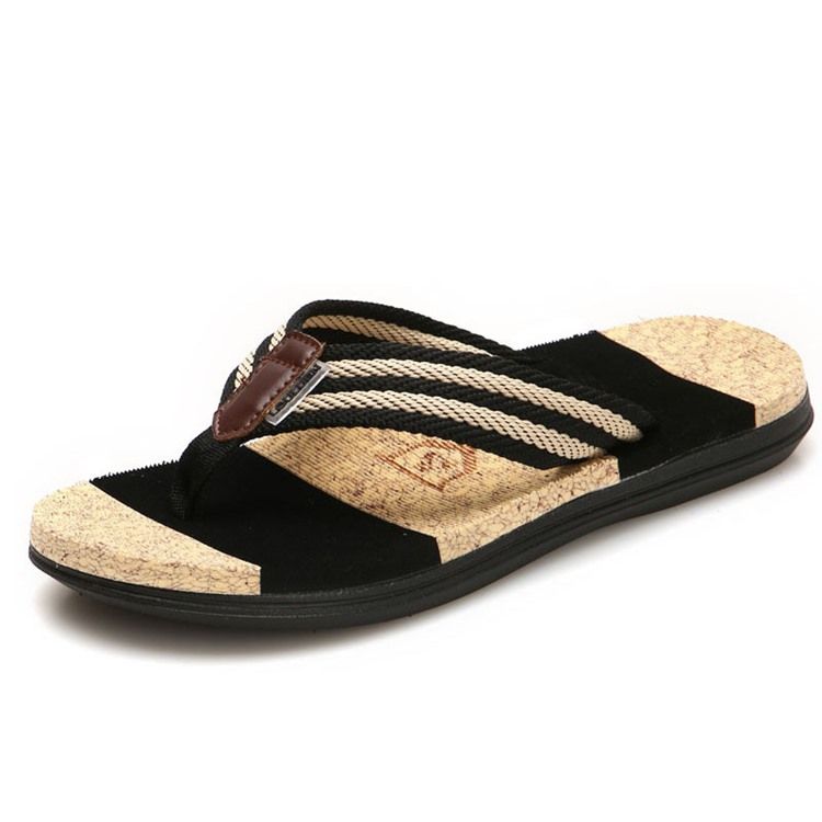 Chinelos De Cor De Verão De Linha Masculina