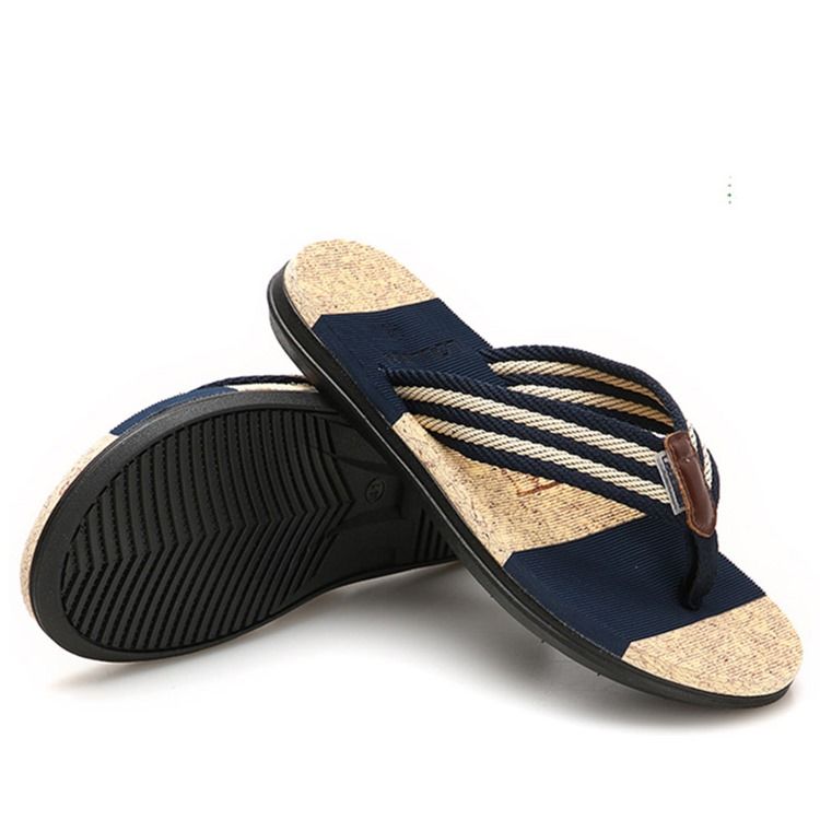 Chinelos De Cor De Verão De Linha Masculina