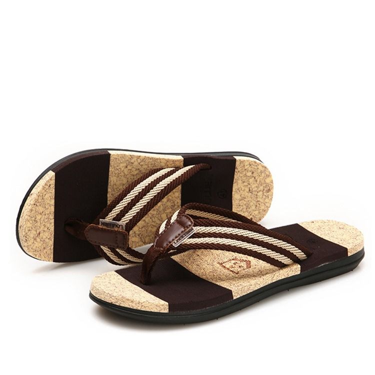 Chinelos De Cor De Verão De Linha Masculina