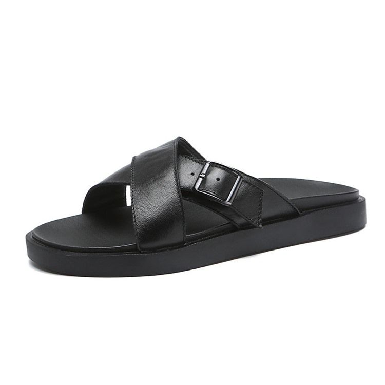 Chinelos Masculinos Com Fivela De Verão Lisa