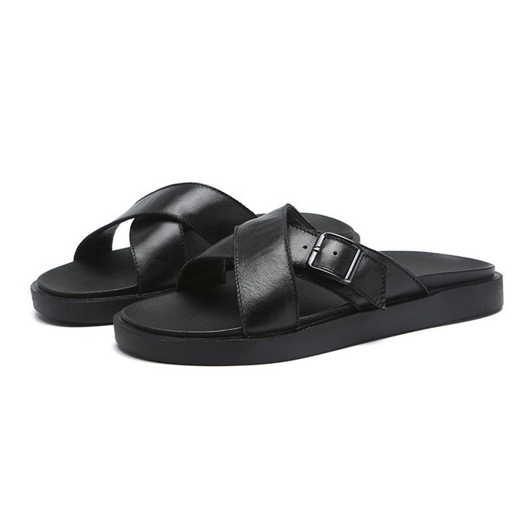 Chinelos Masculinos Com Fivela De Verão Lisa