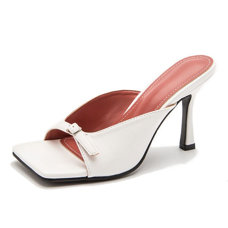 Chinelos Profissionais Femininos Com Fivela E Anel Slip-on Toe
