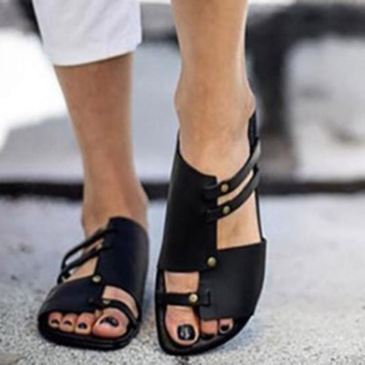 Flip-flop Feminino Liso Com Chinelos De Borracha