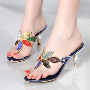Floal Strass Thong Slip-on Feminino Sapatos Mules
