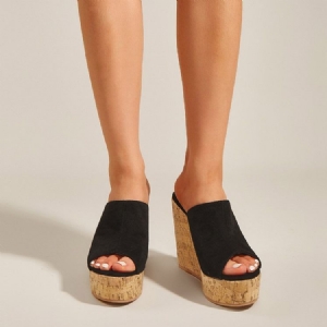 Linha De Chinelo De Salto Em Formato De Cunha Chinelos Femininos Ocidentais