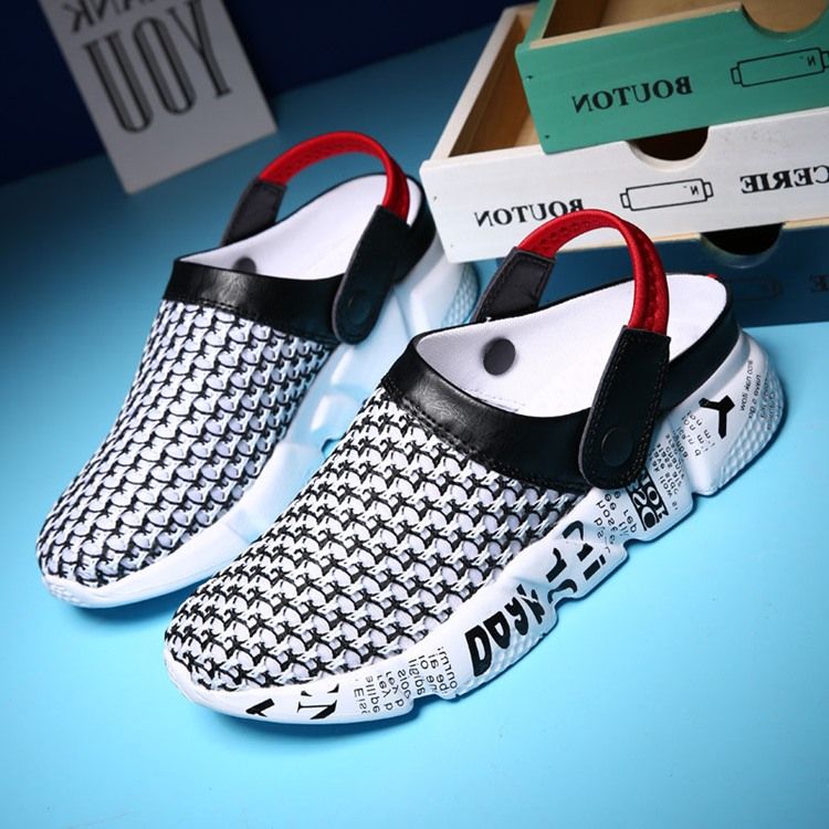 Malha Color Block Slip-on Sandálias Masculinas