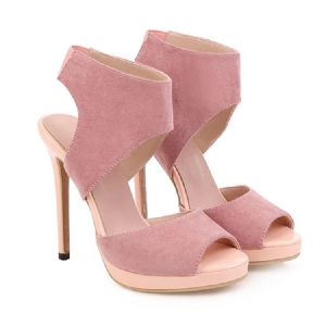 Peep Toe Sandálias Femininas De Salto Agulha Deslizantes