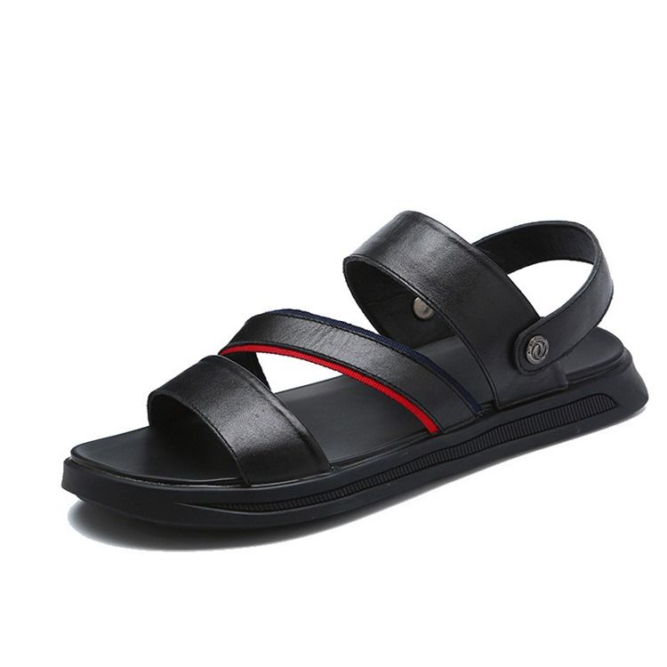 Pu Slip-on Open Toe Sandálias Casuais Masculinas