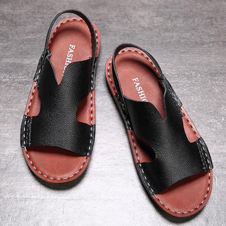 Pu Slip-on Simples Open Toe Sandálias Masculinas