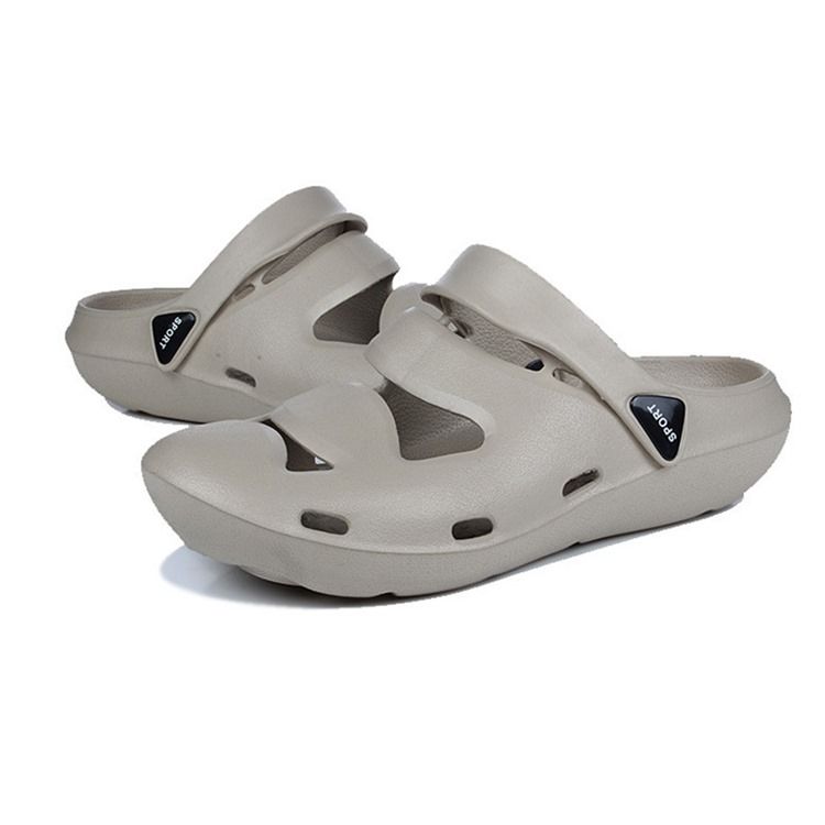 Sandálias Masculinas De Camuflagem De Pvc Slip-on Round Toe