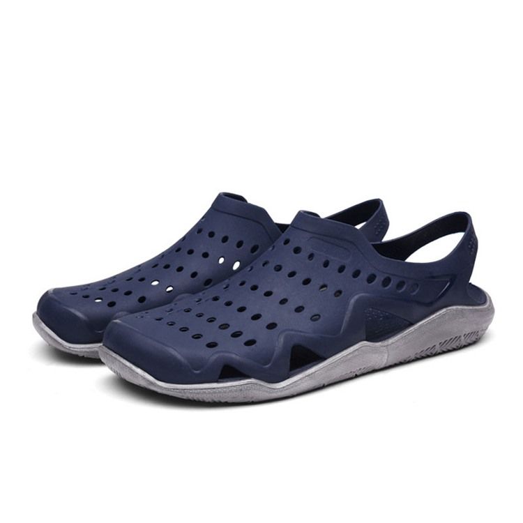 Sandálias Masculinas Em Bloco Simples Hollow Slip-on Color