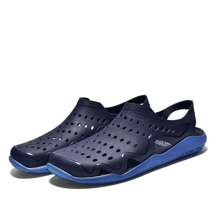 Sandálias Masculinas Em Bloco Simples Hollow Slip-on Color