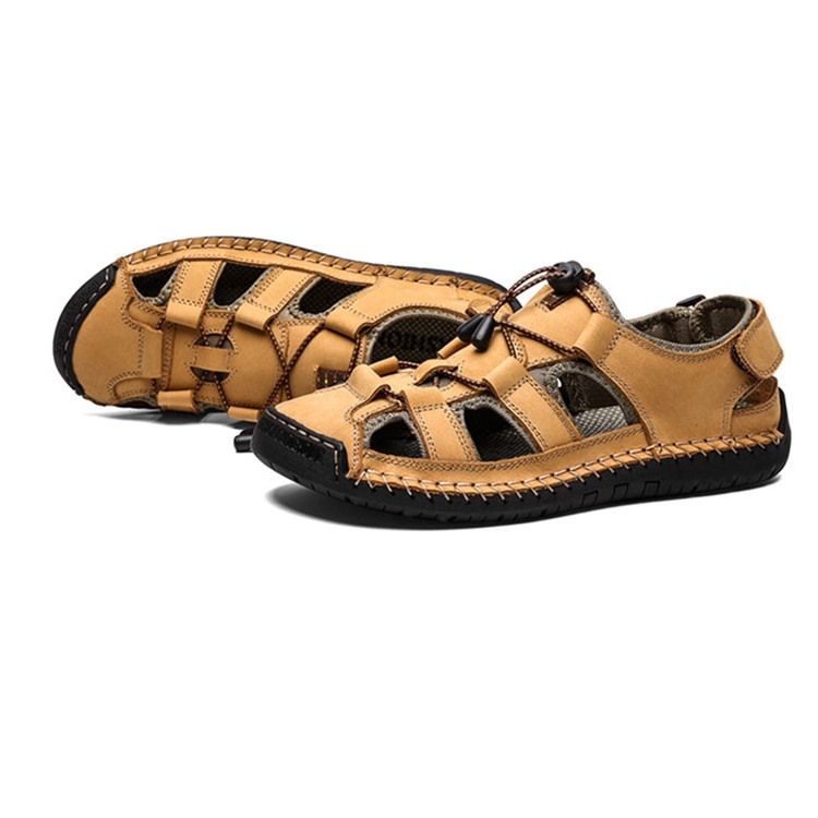 Sandálias Masculinas Velcro Simple Hollow