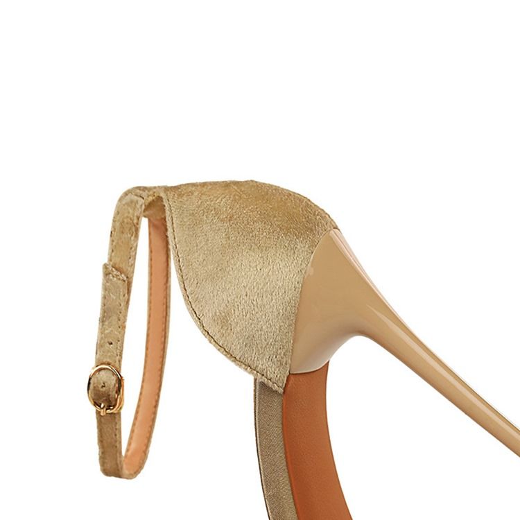 Sapatos Finos Femininos De Salto Agulha Fivela Fivela Ocidental