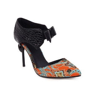 Toe Pontudo Slip-on Com Salto De Agulha Sandálias Femininas