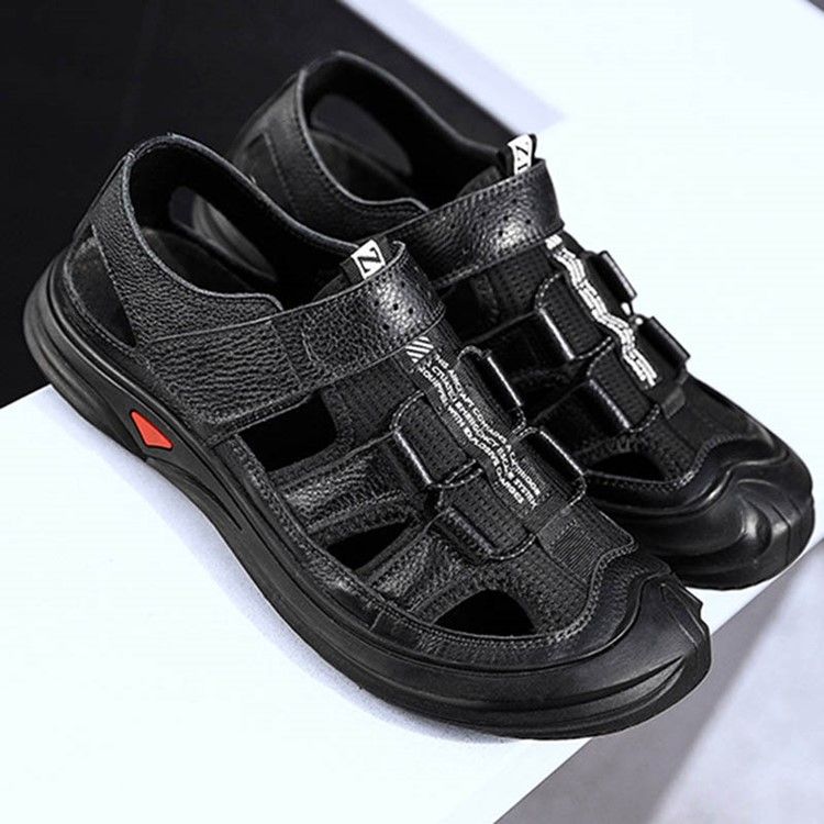 Velcro Color Block Toe Sandálias Masculinas