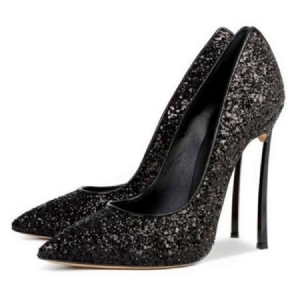Glit Sequin Stiletto Heel Slip-on Sapatos De Baile Femininos