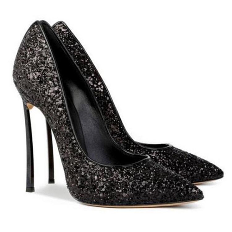 Glit Sequin Stiletto Heel Slip-on Sapatos De Baile Femininos