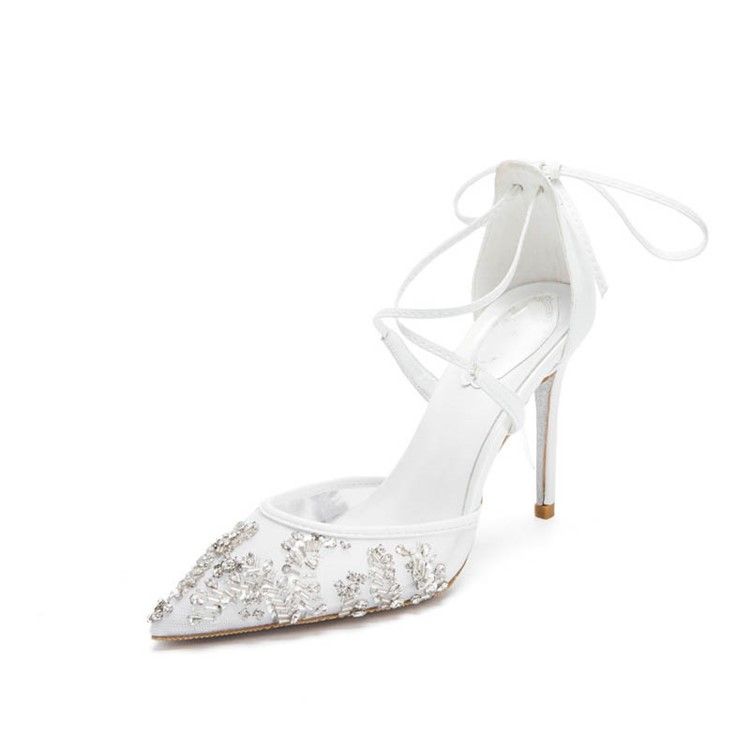 Sapatos De Baile Feminino Com Salto Agulha E Strass E Salto Agulha
