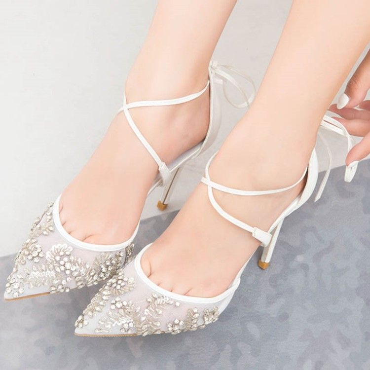 Sapatos De Baile Feminino Com Salto Agulha E Strass E Salto Agulha