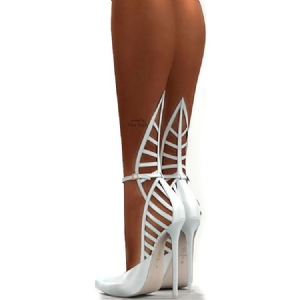 Sapatos De Baile Femininos Com Fivela Oca De Corte Alto