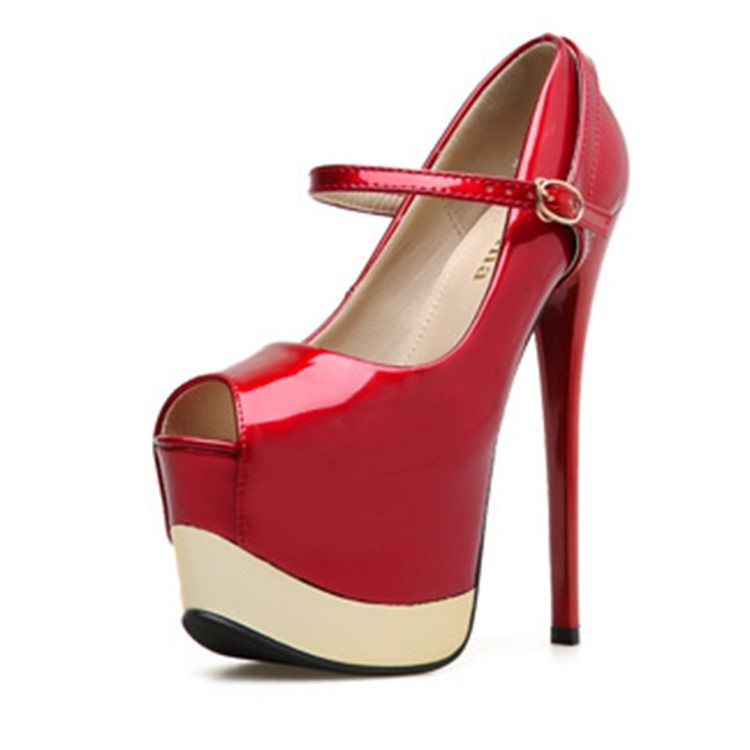 Sapatos De Baile Femininos Com Fivela Com Plataforma E Salto Agulha